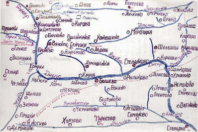 карта местности, нарисованная автором